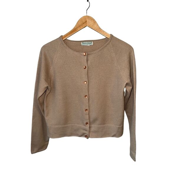 Vintage Stephanie Andrews Wool tan Cardigan - Picture 6 of 13
